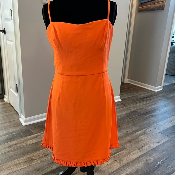 French Connection Orange Spaghetti Strap Mini Sundress size 12 EUC - Picture 1 of 7